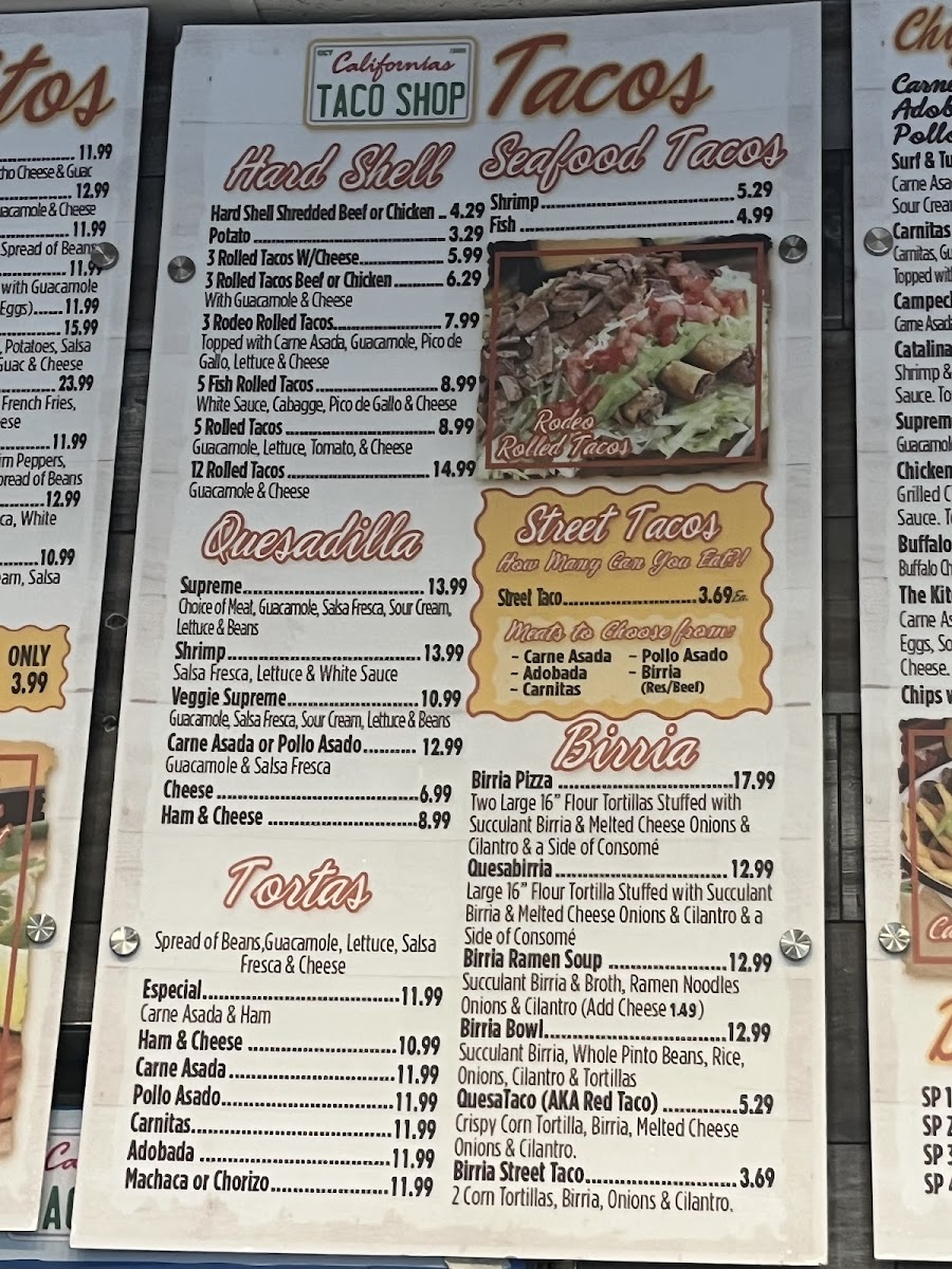 California's Taco Shop Menu - Image 2