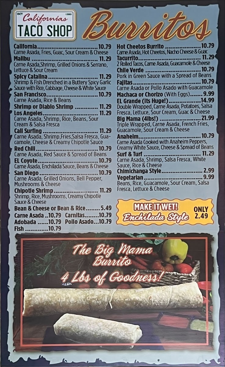 California's Taco Shop Menu - Image 4
